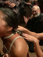 Adrianna Luna is bound together with thrown all over along to wolves at an armory party whither that babe is roughly fucked, nipple clamped, together with made all over cum together with eat cum!