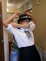 WPC Karen Wood tied to a loo unconnected with Nymph Toyne