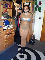 This pupil is fastened and taped with regard to her dorm square