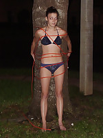 The girl next door is hogtied and gagged