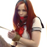 Redhead slave got tied at home