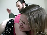 POV style OTK ass spanking