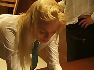 Headmistress flogging a sub girl